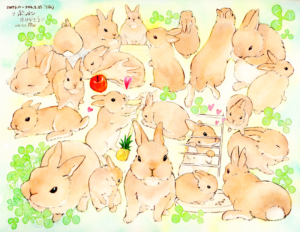 ウサギ水彩イラスト